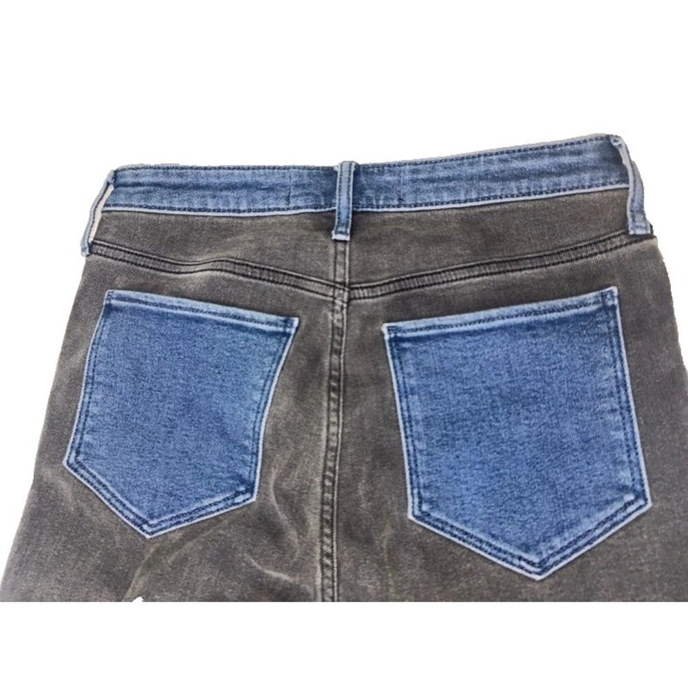 Hollister Contrast‎ Colorblock Jeans Womens Size 28 / 7 Ultra High Rise EUC Gray